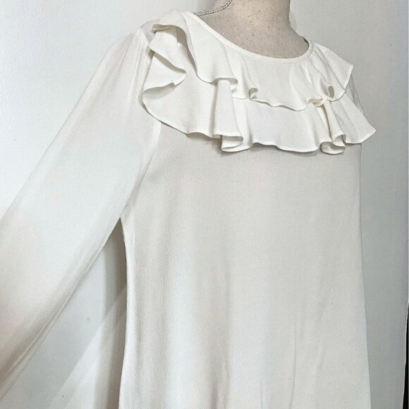NWOT FOR LOVE & LEMONS WHITE RUFFLE BELL SLEEVES BLOUSE - M - Picture 4 of 11